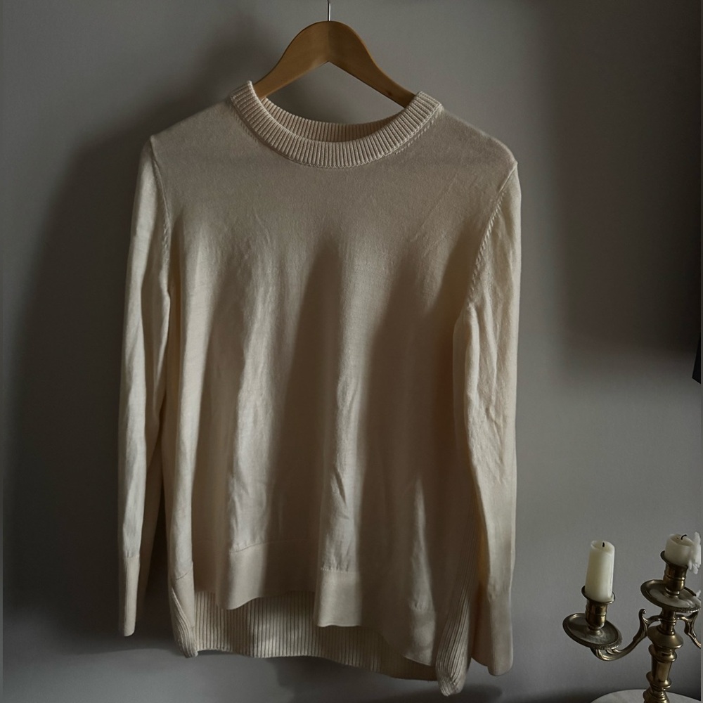 COS 
Cream Crew Neck Sweater (cream, wool) - Picture 3 of 7